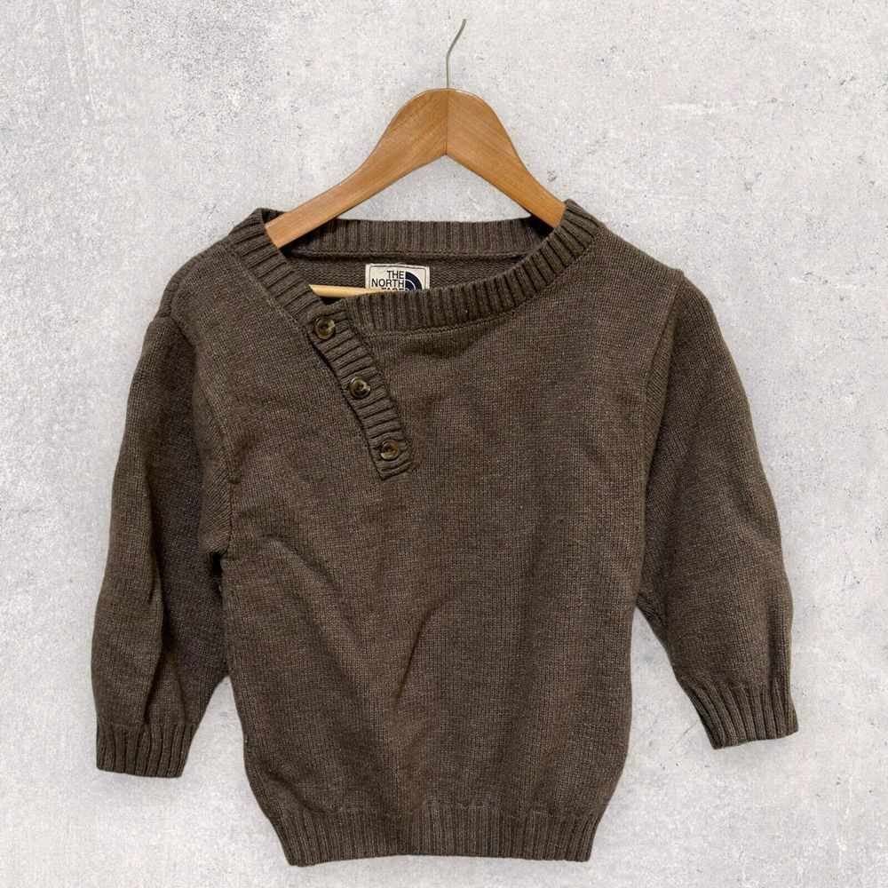 The North Face‎ Women's Half Sleeve Cross Button Sweater Brown Size XS